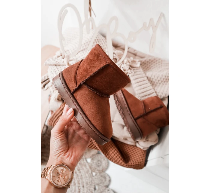 Dziecięce Ocieplane Botki Śniegowce Brązowe Gooby