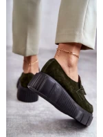 Modne Zamszowe Półbuty Na Platformie Khaki Lemar Marsol Modne Zamszowe Półbuty Na Platformie Khaki Lemar Marsol