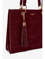 model 22221015 bordová kabelka typu kufřík z imitace semiše - Flora&Co model 22221015 bordová kabelka typu kufřík z imitace semiše - Flora&Co