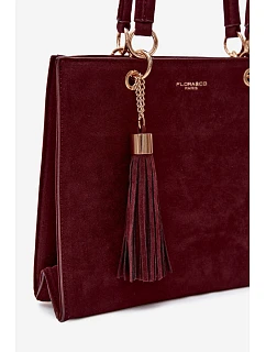 model 22221015 bordová kabelka typu kufřík z imitace semiše - Flora&Co