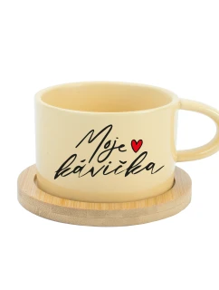 MOJE KÁVIČKA - žlutý hrníček makronka 200 ml