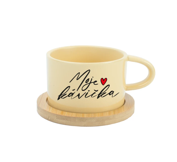 MOJE KÁVIČKA - žlutý hrníček makronka 200 ml