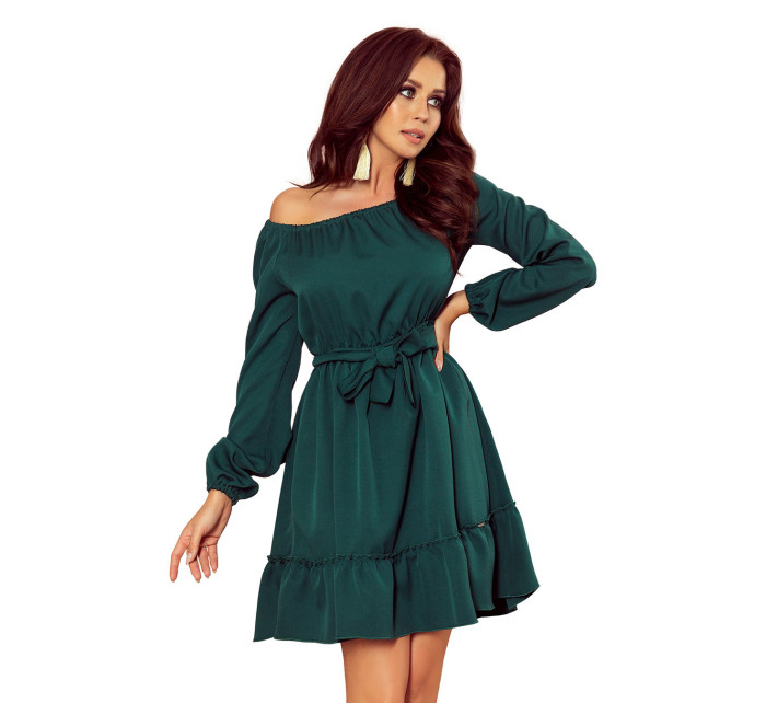 Zelené dámske šaty s volánikmi model 7789104