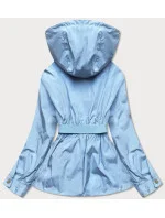 Svetlomodrá krátka dámska bunda s opaskom (AG3-03)