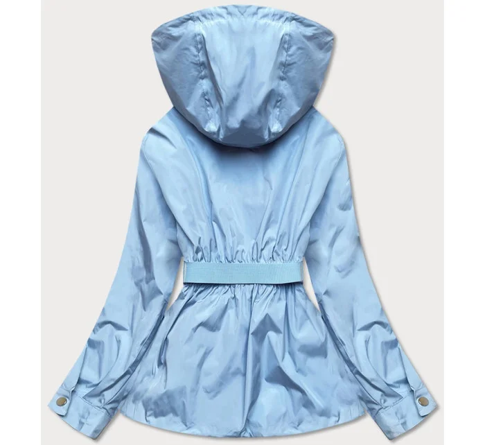 Svetlomodrá krátka dámska bunda s opaskom (AG3-03)