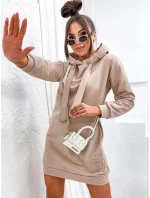 Béžové teplákové šaty s kapucňou (725) Béžové teplákové šaty s kapucňou (725)