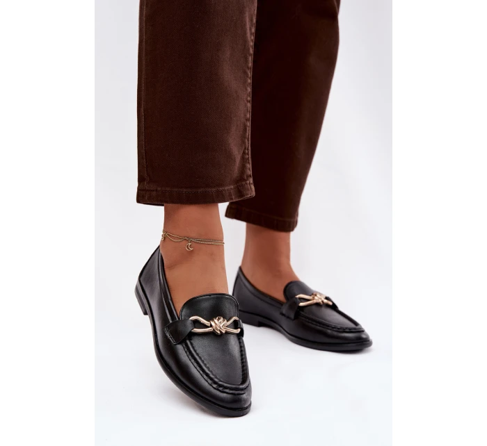Dámské mokasíny s ozdobným detailem černé model 21900473 - Boto
