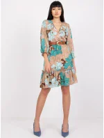 Sukienka LC SK 22K model 19755073 ciemny bezowy - FPrice Sukienka LC SK 22K model 19755073 ciemny bezowy - FPrice