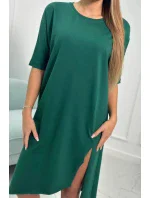 Dámské oversize šaty model 20965280 Tmavě zelená - Kesi