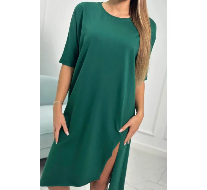 Dámské oversize šaty model 20965280 Tmavě zelená - Kesi