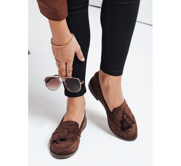 Dámske semišové hnedé mokasíny FashionStreet ZY1168
