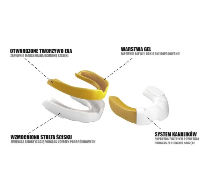Gélový chránič zubov + krabička - biela a zlatá | GelTech