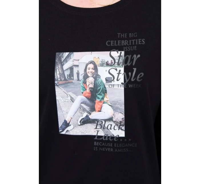 Halenka s potiskem Star Style černá Halenka s potiskem Star Style černá