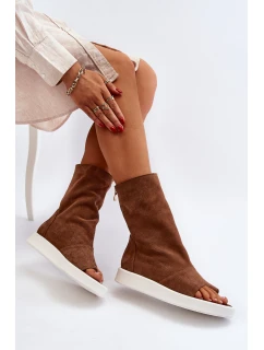 Hnědé Dámské Sandály Zamszové Svrchní model 21652349 - Zazoo