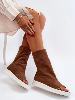 Hnědé Dámské Sandály Zamszové Svrchní  model 21652349 - Zazoo