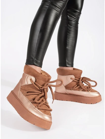 Exkluzívní sněhule hnědé dámské platforma Exkluzívní sněhule hnědé dámské platforma