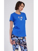 Dámske capri pyžamo Kvety Dámske capri pyžamo Kvety