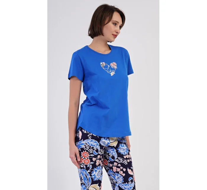 Dámske capri pyžamo Kvety Dámske capri pyžamo Kvety