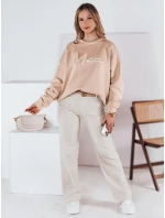 Dámska nadrozmerná mikina AVENUE beige FashionStreet BY1354