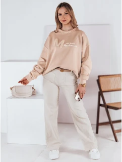 Dámska nadrozmerná mikina AVENUE beige FashionStreet BY1354