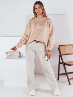 Dámska nadrozmerná mikina AVENUE beige FashionStreet BY1354