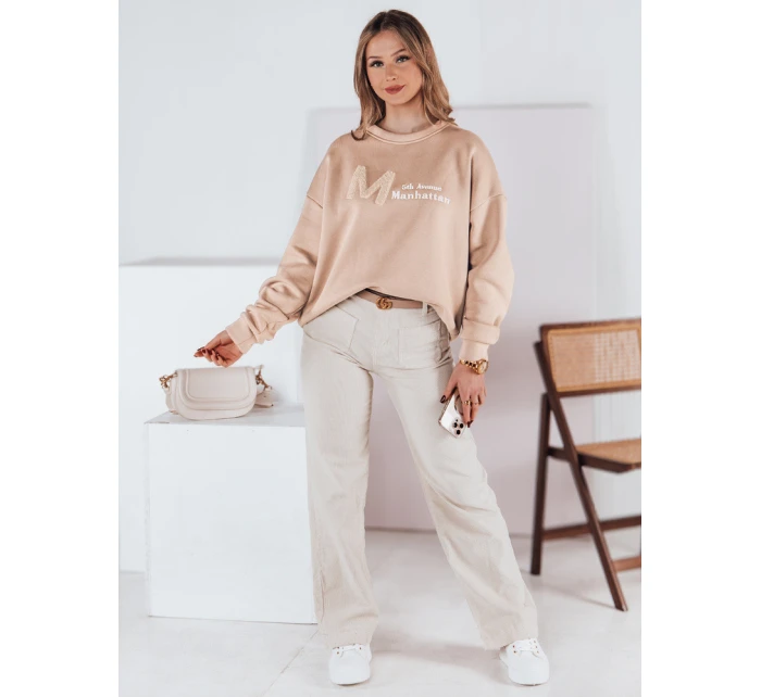 Dámska nadrozmerná mikina AVENUE beige FashionStreet BY1354