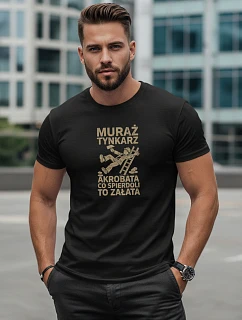 Tshirt męski z nadrukiem  czarny model 22158925 - FashionStreet