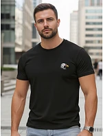 Pánske bavlnené tričko s potlačou orla čierne FashionStreet NX0148R