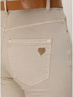 Dámske džínsy Mom Fit s opaskom, béžové, FashionStreet UY3083 Dámske džínsy Mom Fit s opaskom, béžové, FashionStreet UY3083