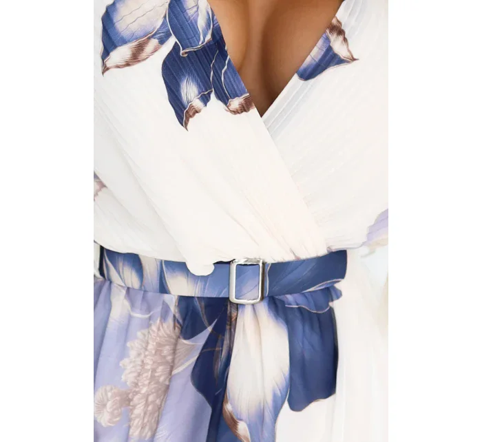 Vzdušné midi šaty s obálkovým výstřihem a velkým květinovým vzorem v model 21819836 - numoco basic