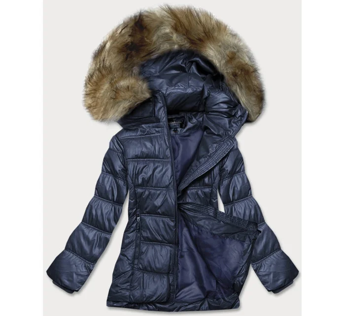 Dámska tmavomodrá prešívaná prechodná bunda (H-205-1)