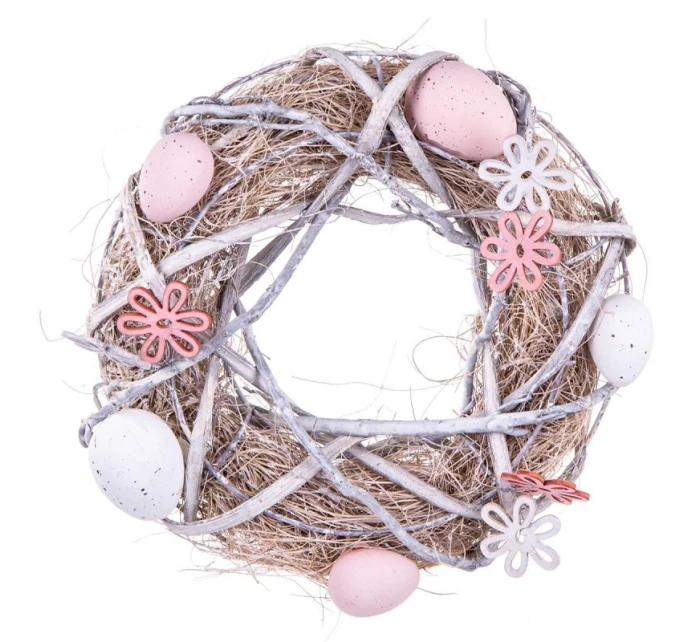 DEKORATÍVNA GIRLANDA ŠEDÁ PRIEMER 24CM