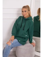 Zateplená mikina s patentkami tmavo zelená