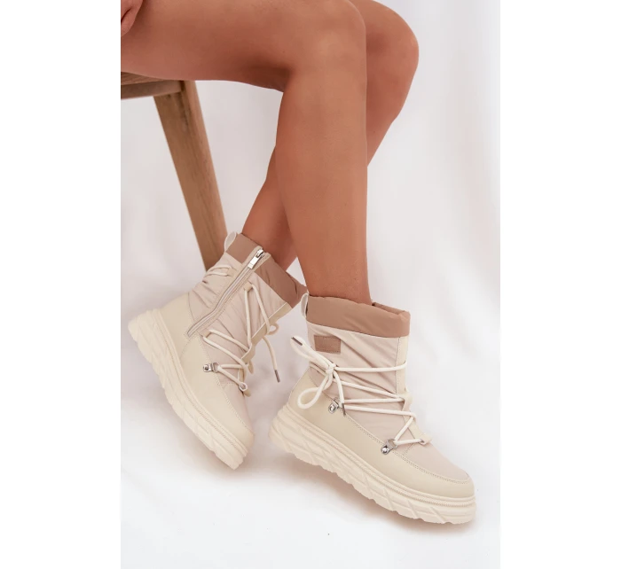 Dámské zimní boty na zip Lee Cooper LCJ 25 44 3931 béžové Dámské zimní boty