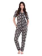 Dámske pyžamo 180/155 čiernobéžové - Karol Dámske pyžamo 180/155 čiernobéžové - Karol