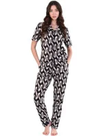 Dámske pyžamo 180/155 čiernobéžové - Karol