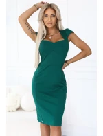 Elegantní MIDI šaty s výstřihem model 21138308 - numoco
