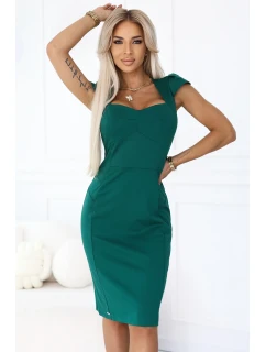 Elegantní MIDI šaty s výstřihem model 21138308 - numoco