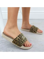 Dámske maskáčové plážové žabky bazén béžová SS274715