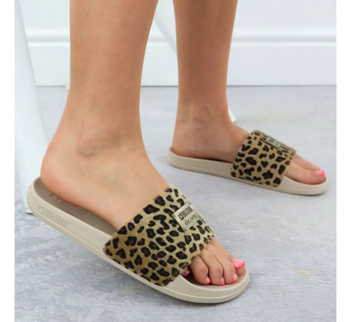 Dámske maskáčové plážové žabky bazén béžová SS274715