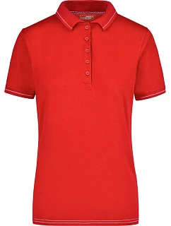 Daiber JN 568 Dámske elastické polo tričko z džerseju 02.0568 červené/biele