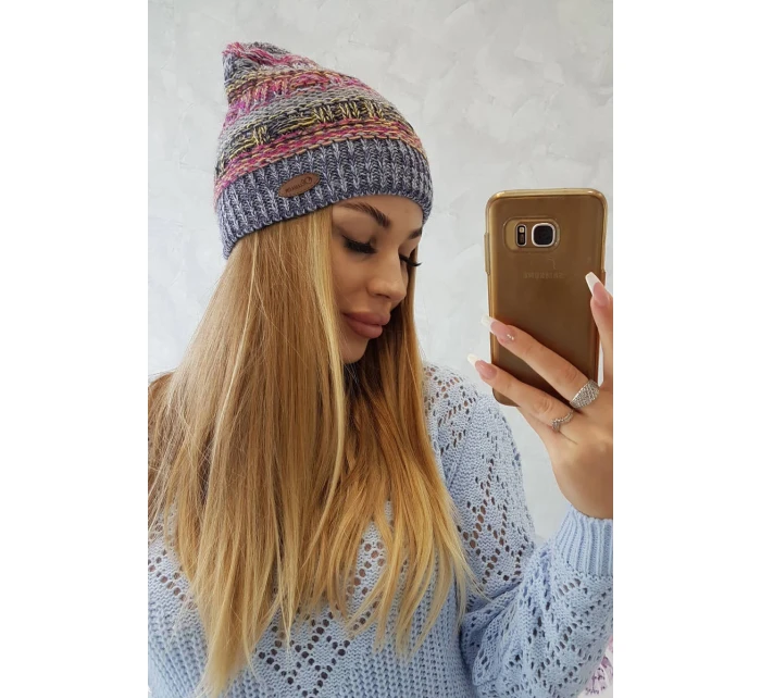 Fleecová čiapka Patrycja K254 fialová+modrá