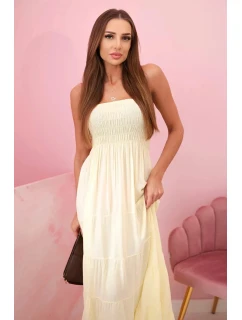 Dámské viskózové šaty s elastickým topem žlutý