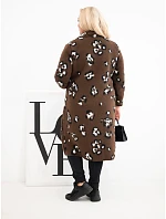 Dámský elegantní kabát Plus Size s klopami leopardí hnědý Dámský elegantní kabát Plus Size s klopami leopardí hnědý