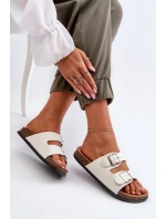 Dámské sandály s přezkami bílé model 21653013 - Boto