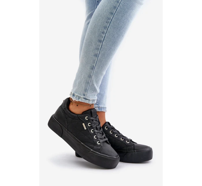 Trampki Damskie Na Platformie Ocieplane Big Star OO274A465 Czarne Trampki Damskie Na Platformie Ocieplane Big Star OO274A465 Czarne