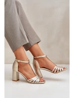 Sandały Z Naturalnej Skóry Na Słupku Laura Messi 2766