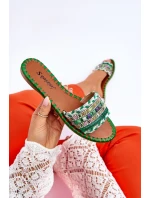 Dámské zdobené pantofle Zelene Bellisa