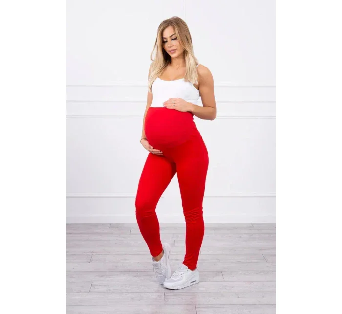 Dámske bavlnené tehotenské nohavice 19975 Červená - Kesi