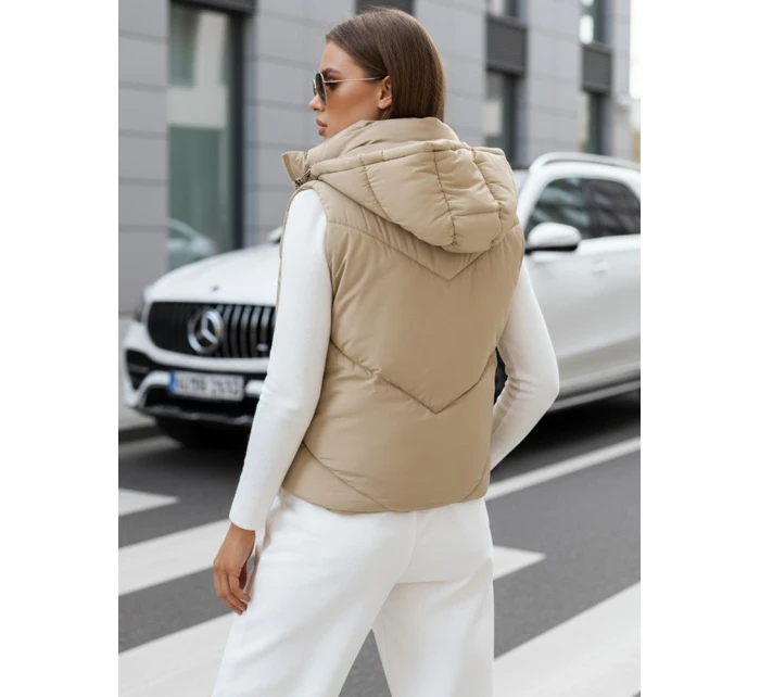 Dámska prešívaná vesta LIKEHUGS beige FashionStreet TY4979